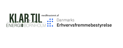 Logoer for: Klar til Energi Ø Bornholm og Danmarks Erhvervsfremmebestyrelse